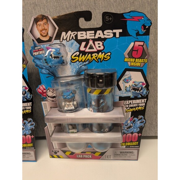 Lot Of 3 Mr Beast Lab Swarms Lab Pack 5 Micro Panther W/ Ultra Rare Panther - Picture 4 of 5